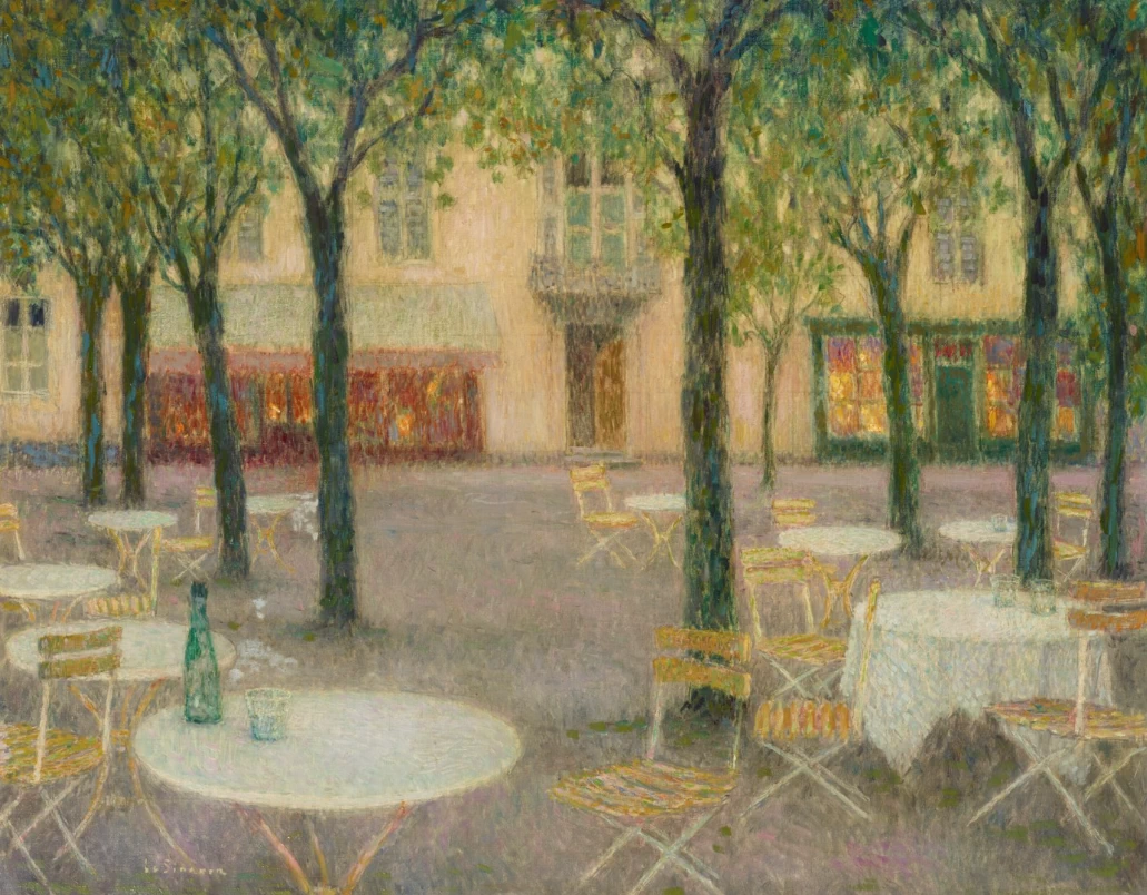 Henri Le Sidaner - 171, La Place des buveurs d'eau, Aix, les, Bains